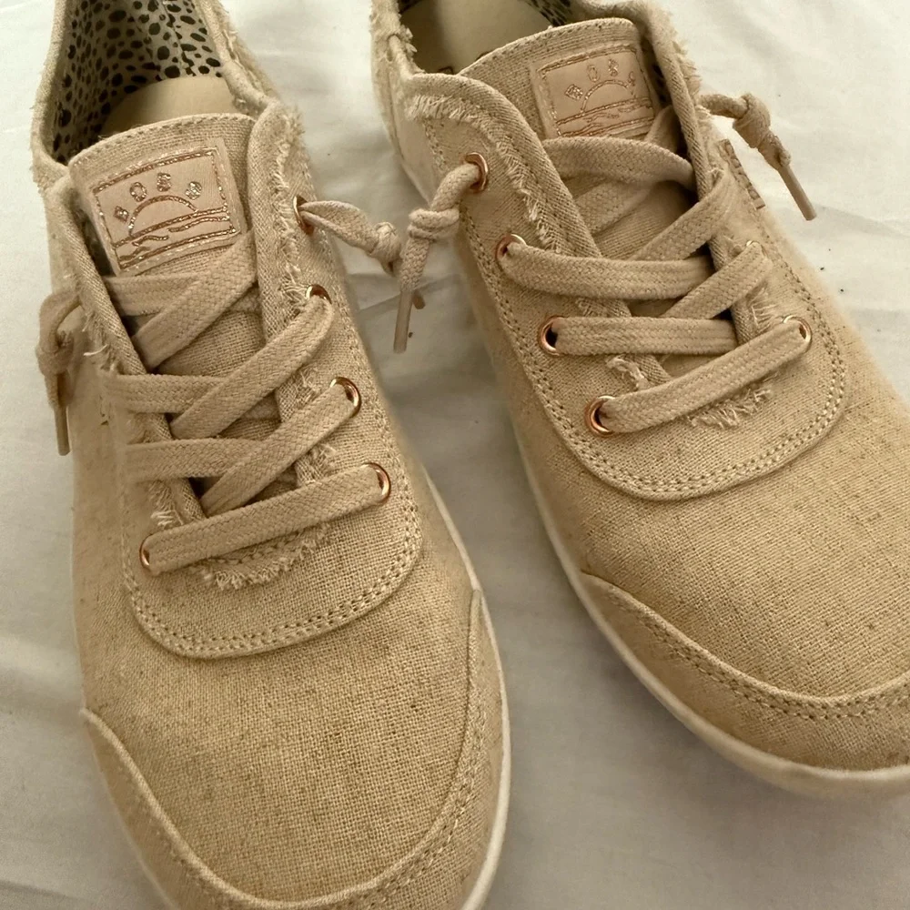 Skechers BOBS Beige Casual Shoes - Picture 2 of 12